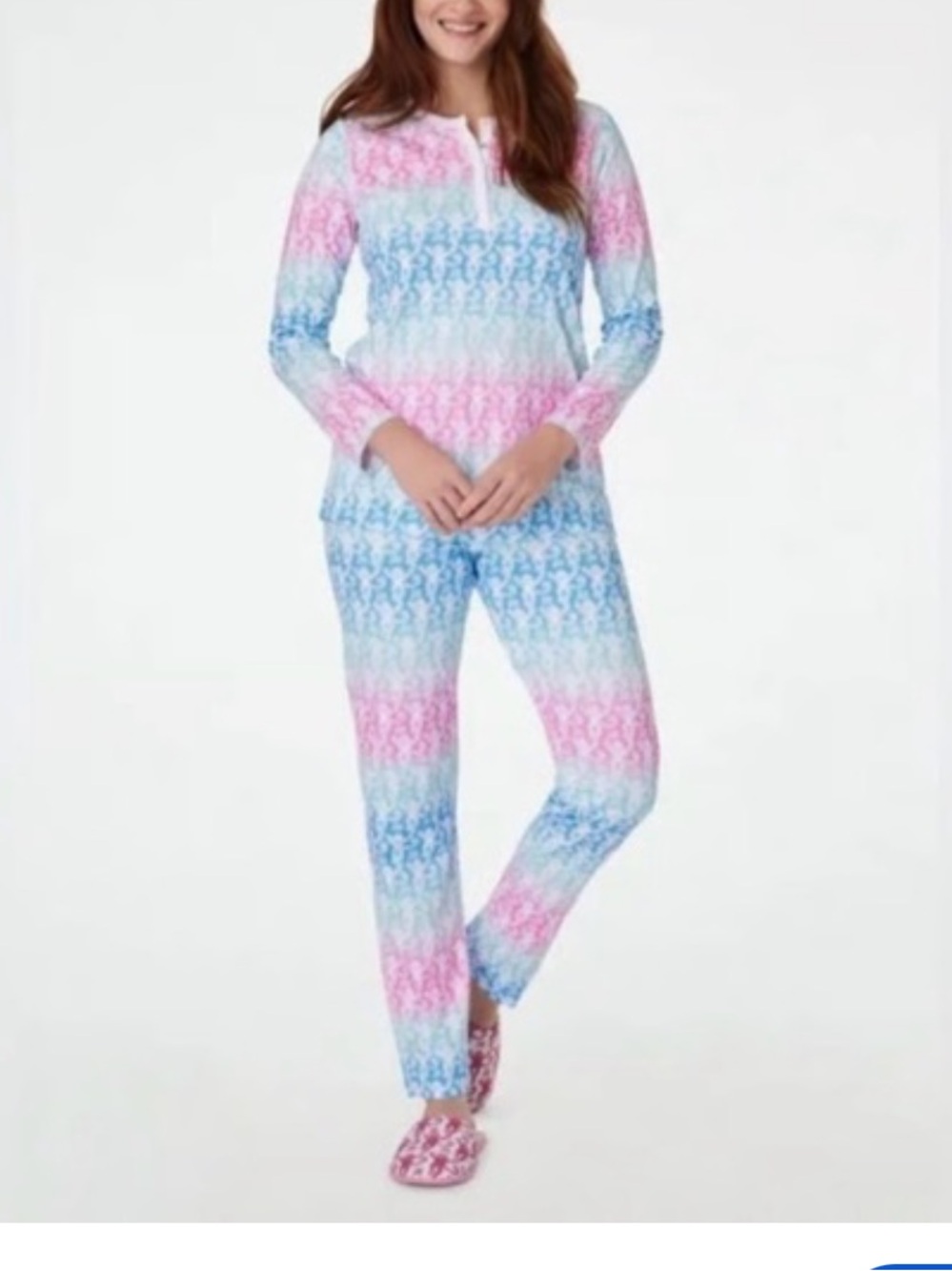 Roller Rabbit Pastel Pink and Blue Ombre pajamas